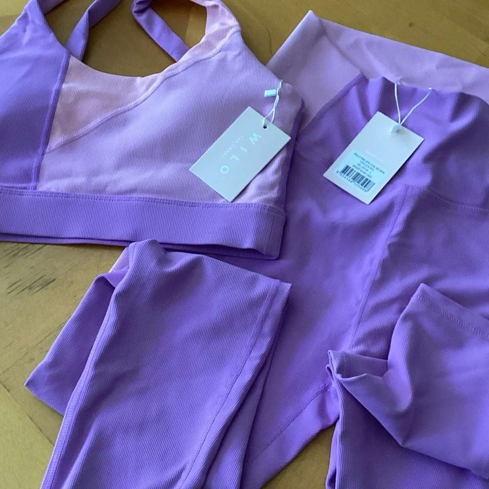 Willow Lavender Seamless Sports 2pc outfit Light Purple - Picture 1 of 6